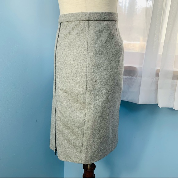J. Crew Light Grey Wool Pencil Skirt with Zippers - Picture 6 of 8